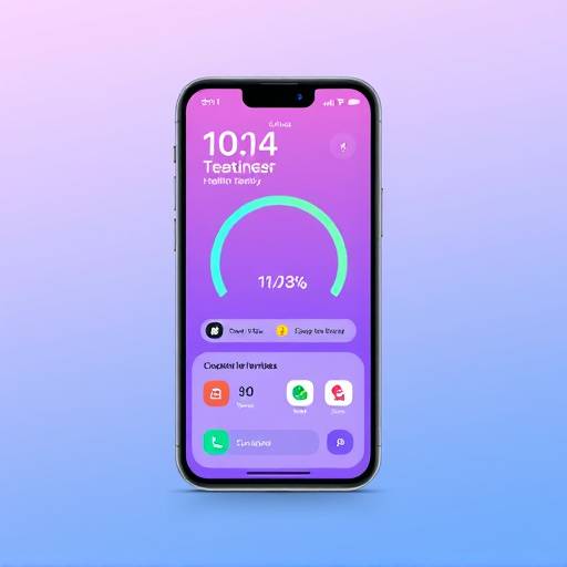 Mobiele app interface met intuïtieve navigatie en moderne kleurenschema's voor een gezondheidstracker.